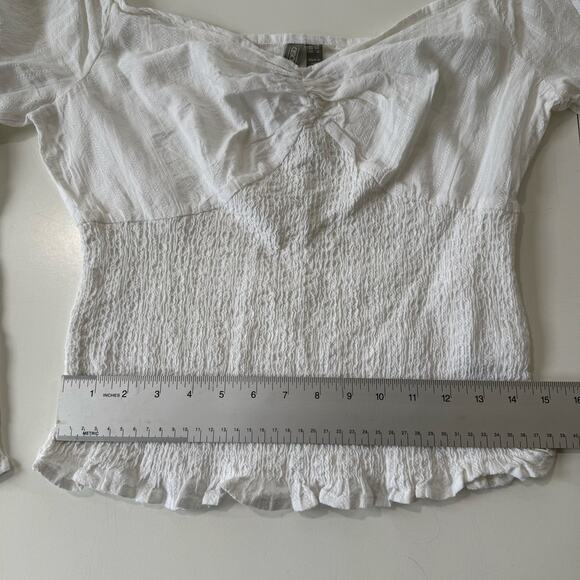 NWT ASOS Peasant Blouse White‎ Cottagecore Coquette Summer Top Women's Size 12 - Picture 8 of 10